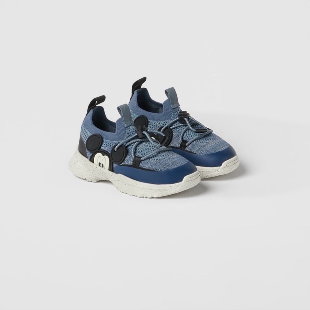 Zara Kids Blue and Black Disney Mickey Mouse Sneakers